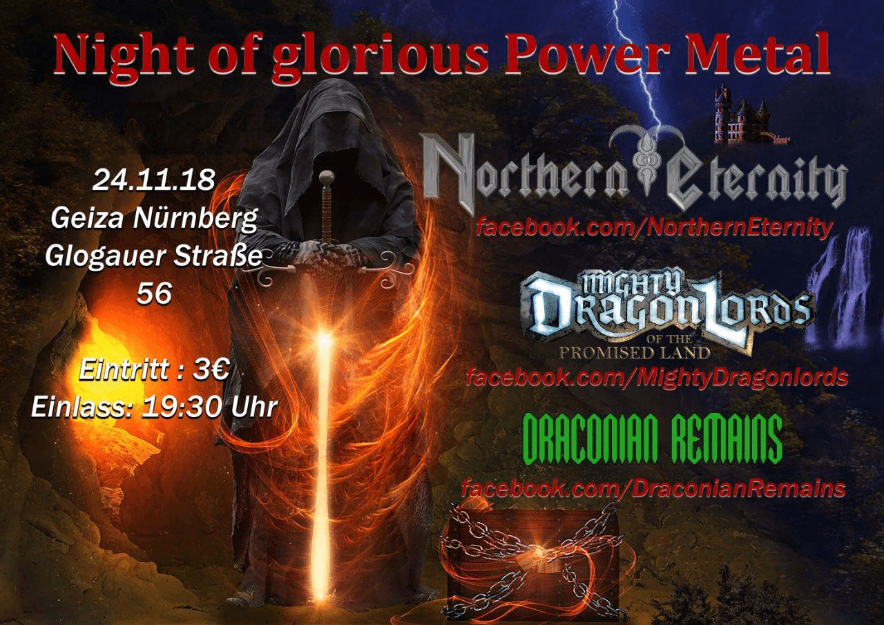 Flyer Night of glorious Power Metal